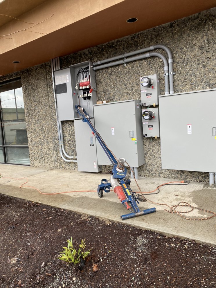 Commercial exterior panel and conduit work